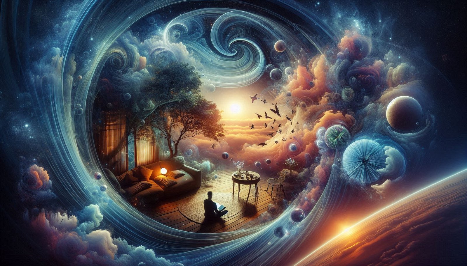 A peaceful scene symbolizing the beauty of the present moment, reflecting the message of John Lennon's quote.