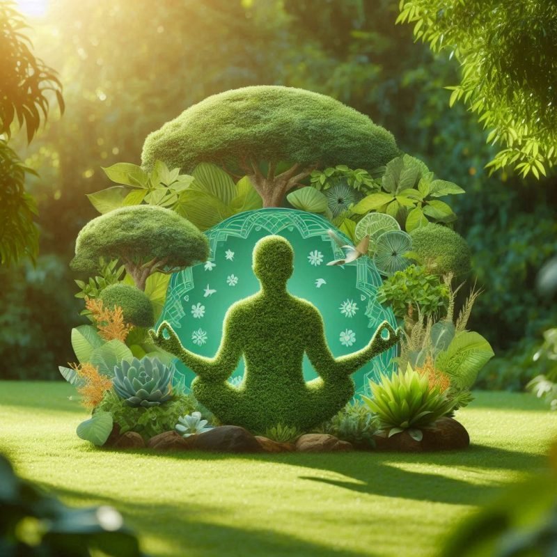Person meditating in nature for mental wellness