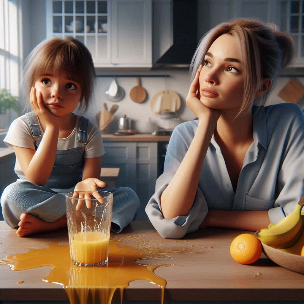 Mother and daughter in kitchen, transitioning from frustration to understanding, illustrating the power of calm communication