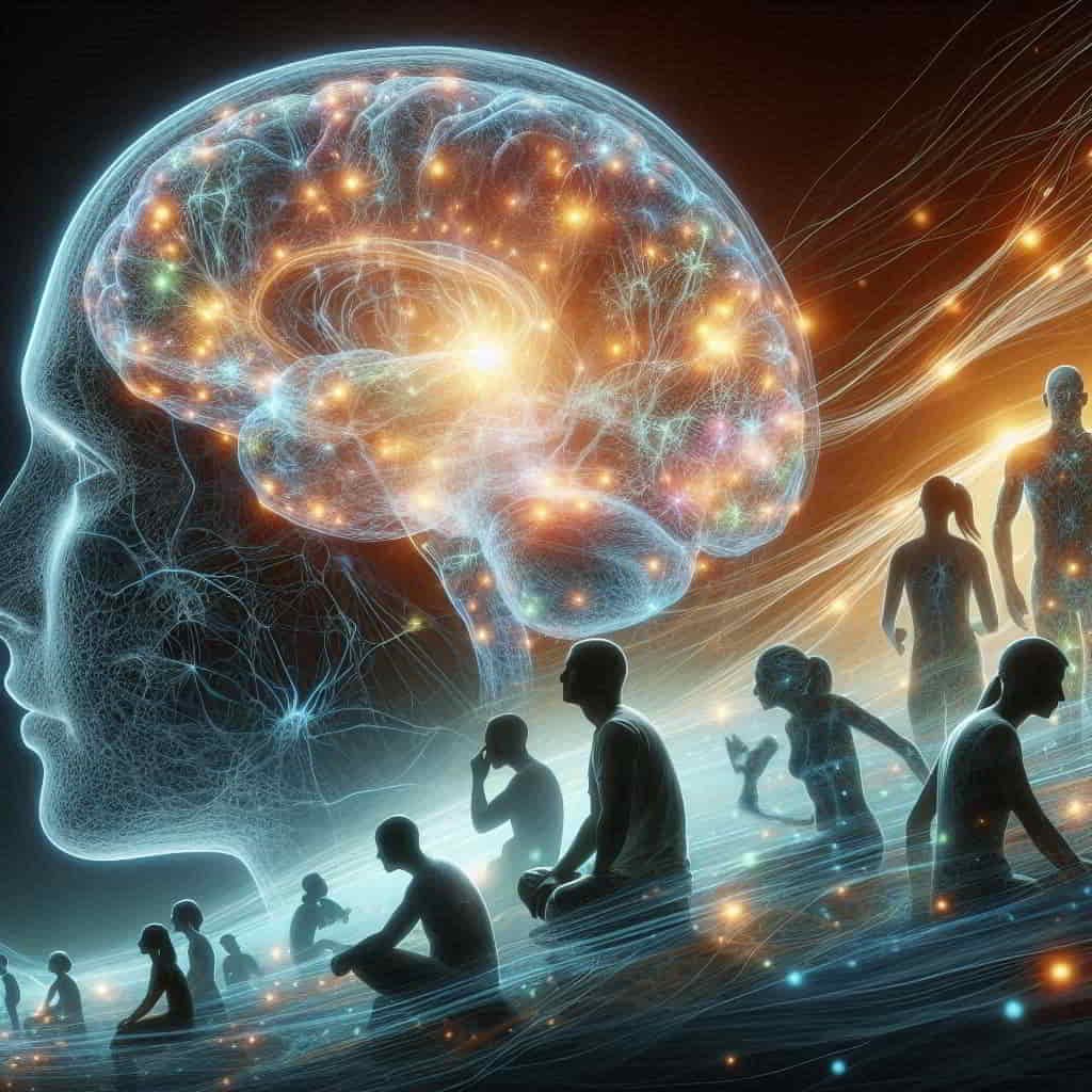 Visualizing mental resilience: Human brain with glowing neural connections, showcasing neuroplasticity and the science of overcoming challenges